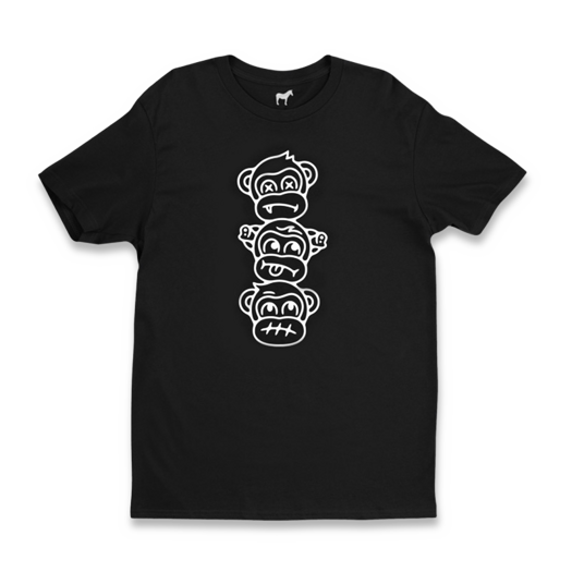Audacious Concept Three Wise Monkeys t-shirt, sort
