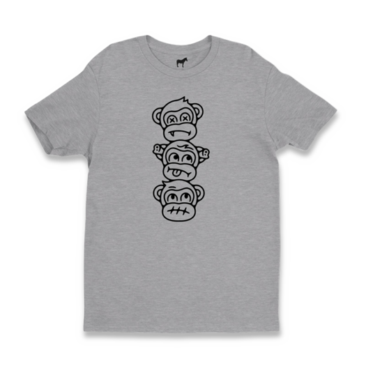 Audacious Concept Three Wise Monkeys t-shirt, grijs