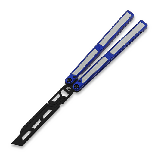 Balisong Flipping BionicOSi Blue Aluminum/White G-10 balisong trainer