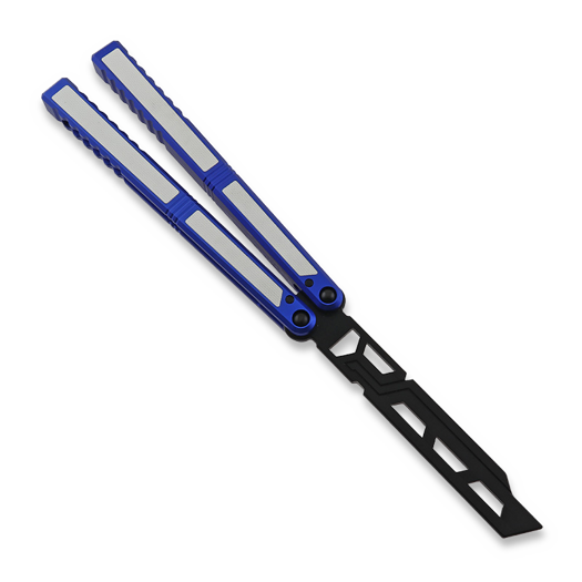Balisong Flipping BionicOSi Blue Aluminum/White G-10 balisong trainer
