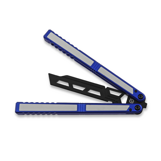 Balisong Flipping BionicOSi Blue Aluminum/White G-10 perhosveitsi harjoitteluun