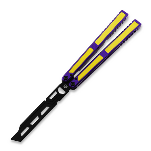Тренировочный балисонг Balisong Flipping BionicOSi Purple Aluminum/Yellow G-10