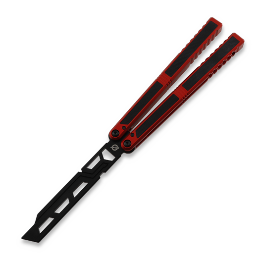 Couteau papillon d'entraînement Balisong Flipping BionicOSi Red Aluminum/Black G-10