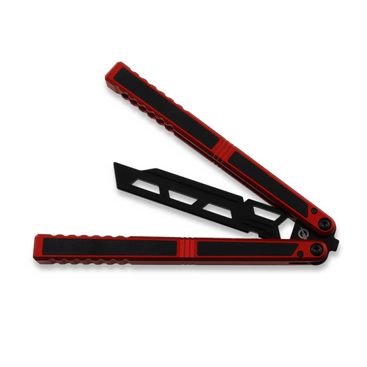 Balisong Flipping BionicOSi Red Aluminum/Black G-10 perhosveitsi harjoitteluun