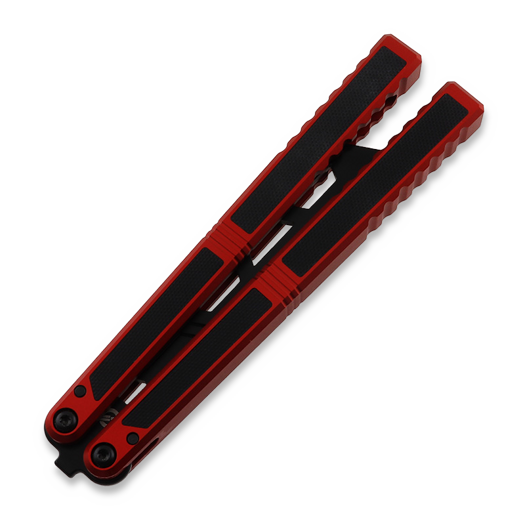 Balisong Flipping BionicOSi Red Aluminum/Black G-10 perhosveitsi harjoitteluun