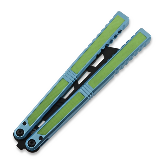 Тренировочный балисонг Balisong Flipping BionicOSi Teal Aluminum/Green G-10