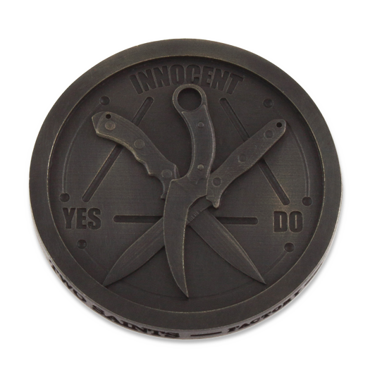 Bastinelli Coin Innocent, quilty bronze