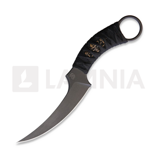 Nôž Bastinelli Fixed Mako Black Tsuka Bronze Menuki, čierna