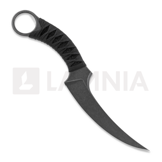 Bastinelli Fixed Mako Black Tsuka Bronze Menuki veitsi, musta