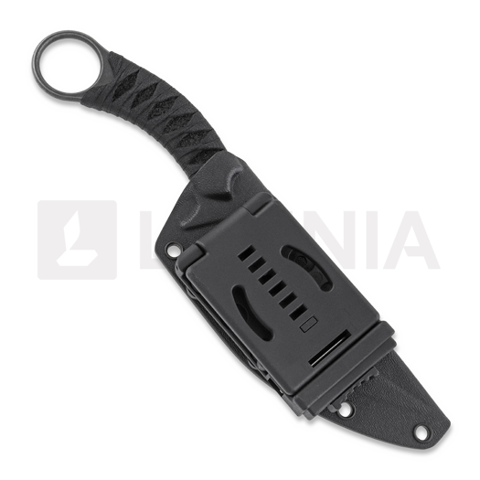 Bastinelli Fixed Mako Black Tsuka Bronze Menuki veitsi, musta