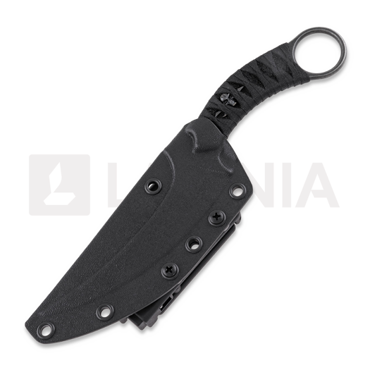 Bastinelli Fixed Mako Black Tsuka Bronze Menuki veitsi, musta