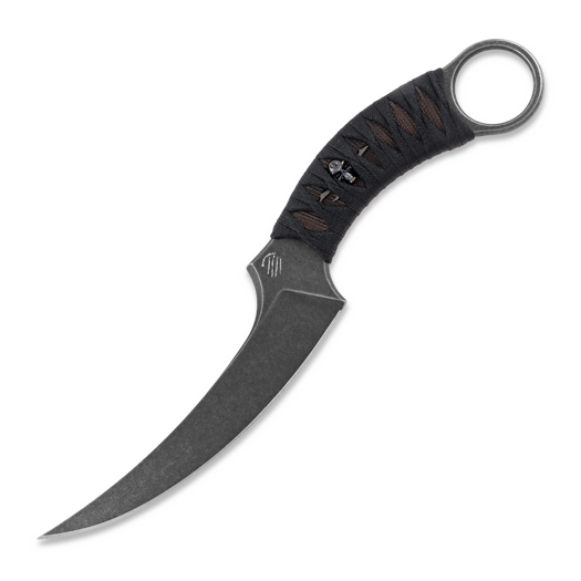 มีด Bastinelli Fixed Mako Black Tsuka Bronze Menuki, น้ำตาล