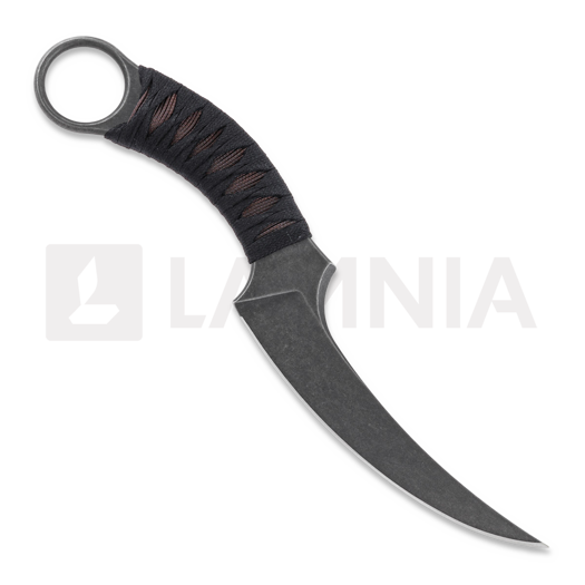 Bastinelli Fixed Mako Black Tsuka Bronze Menuki kniv, brun