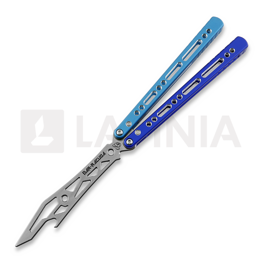 Cvičné nož motýlek BBbarfly Barracuda Milled, Light Blue And Dark Blue