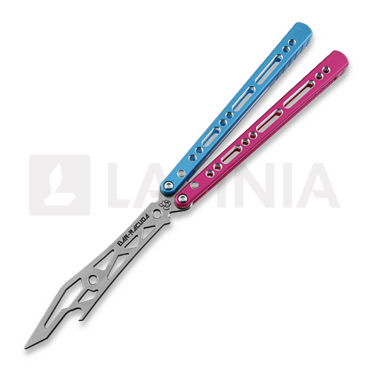 BBbarfly Barracuda Milled balisong trainer, Pink And Light Blue