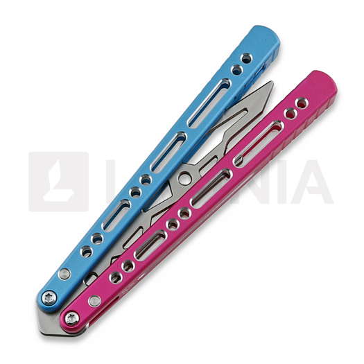 Coltello a farfalla per allenamento BBbarfly Barracuda Milled, Pink And Light Blue