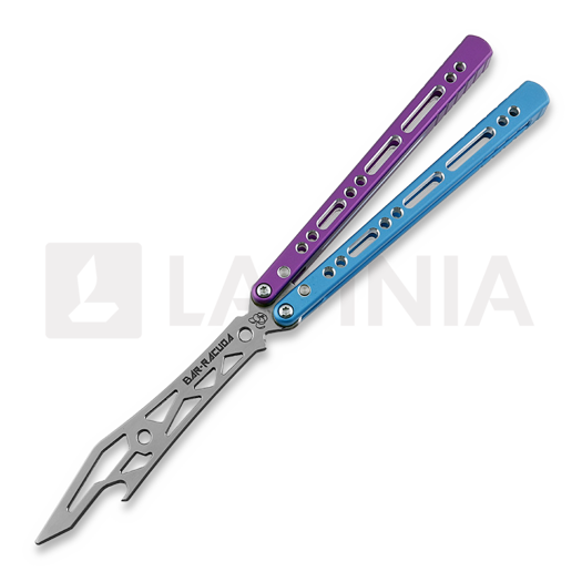 BBbarfly Barracuda Milled Bali-song Trainingsmesser, Purple And Light Blue