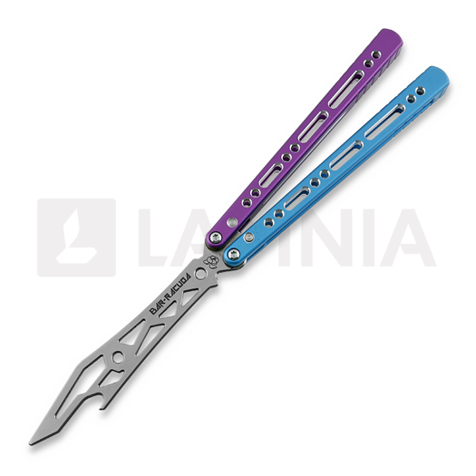 Coltello a farfalla per allenamento BBbarfly Barracuda Milled, Purple And Light Blue