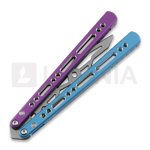 Тренировочный балисонг BBbarfly Barracuda Milled, Purple And Light Blue