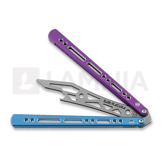 Тренировочный балисонг BBbarfly Barracuda Milled, Purple And Light Blue