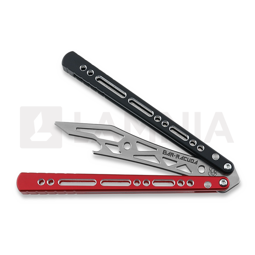 Coltello a farfalla per allenamento BBbarfly Barracuda Milled, Red And Black