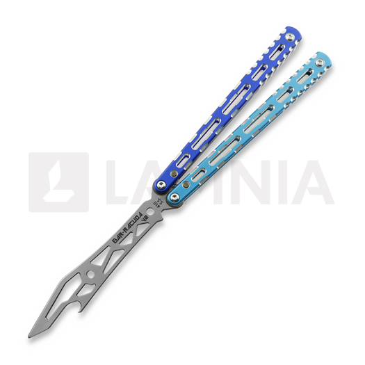 BBbarfly Barracuda V2 balisong trainer, Light Blue And Dark Blue