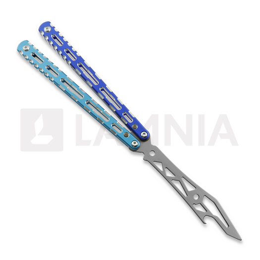 Navaja mariposa de entrenamiento BBbarfly Barracuda V2, Light Blue And Dark Blue