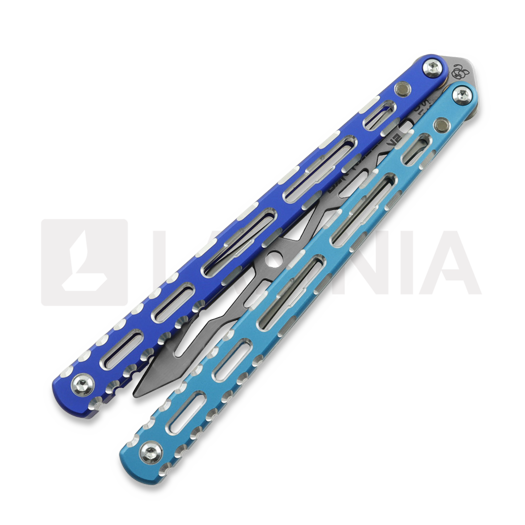 Navaja mariposa de entrenamiento BBbarfly Barracuda V2, Light Blue And Dark Blue