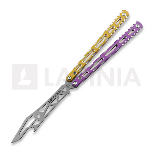 Balisong trainer BBbarfly Barracuda V2, Purple And Gold