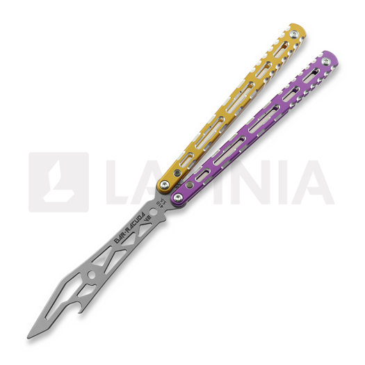Cvičné nož motýlek BBbarfly Barracuda V2, Purple And Gold