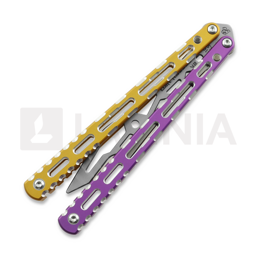 Balisong trainer BBbarfly Barracuda V2, Purple And Gold