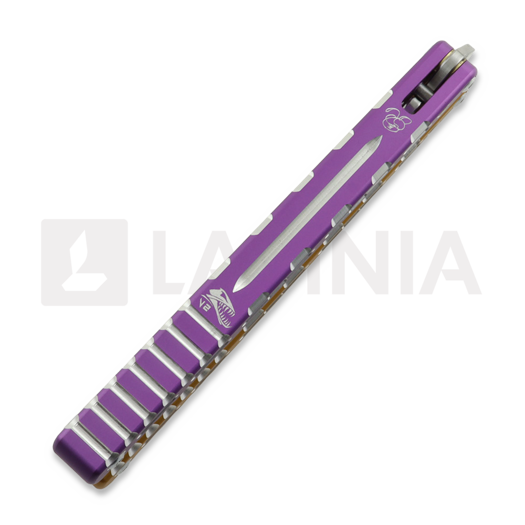 Coltello a farfalla per allenamento BBbarfly Barracuda V2, Purple And Gold