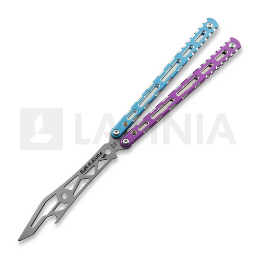 BBbarfly Barracuda V2 balisong trainer, Purple And Light Blue