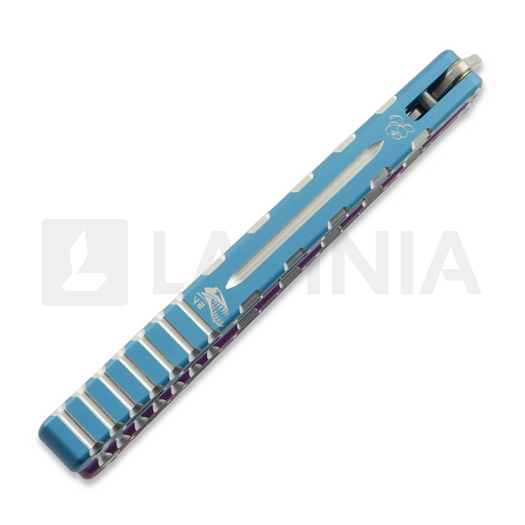 Coltello a farfalla per allenamento BBbarfly Barracuda V2, Purple And Light Blue