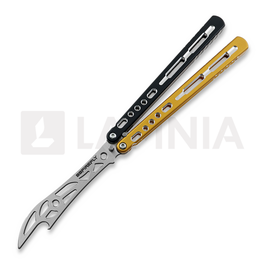 Cvičné nož motýlek BBbarfly HS Talon Style opener V2, Black And Gold