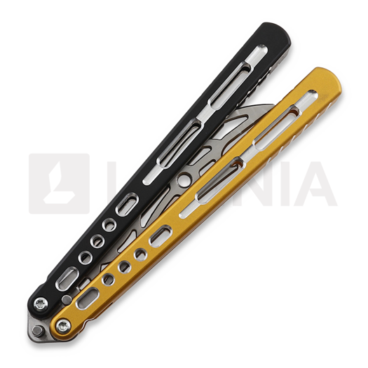 Couteau papillon d'entraînement BBbarfly HS Talon Style opener V2, Black And Gold