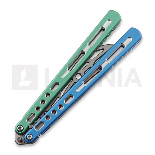 Balisong trainer BBbarfly HS Talon Style opener V2, Blue And Green