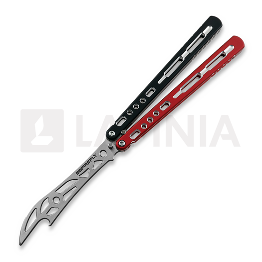 Navaja mariposa de entrenamiento BBbarfly HS Talon Style opener V2, Red And Black