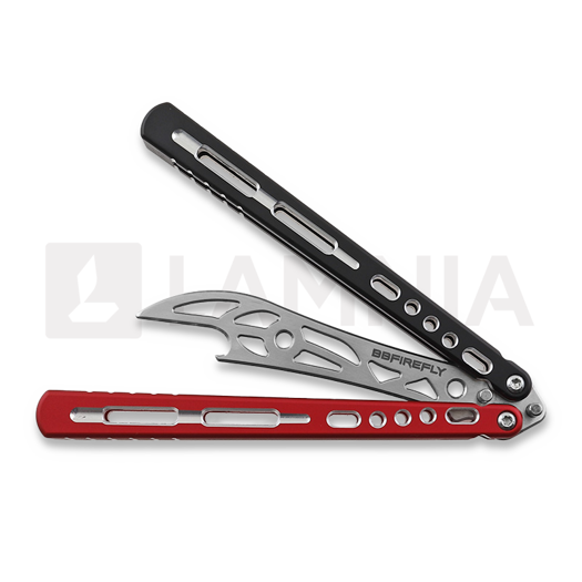 Balisong trainer BBbarfly HS Talon Style opener V2, Red And Black