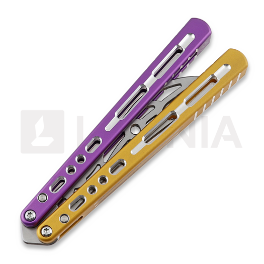 Balisong trainer BBbarfly HS Talon Style Opener ZX-1, Purple And Gold
