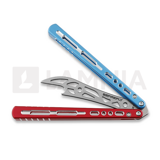 Navaja mariposa de entrenamiento BBbarfly HS Talon Style Opener ZX-1, Red And Blue