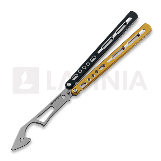 Coltello a farfalla per allenamento BBbarfly KS Knife Style opener V2, Black And Gold