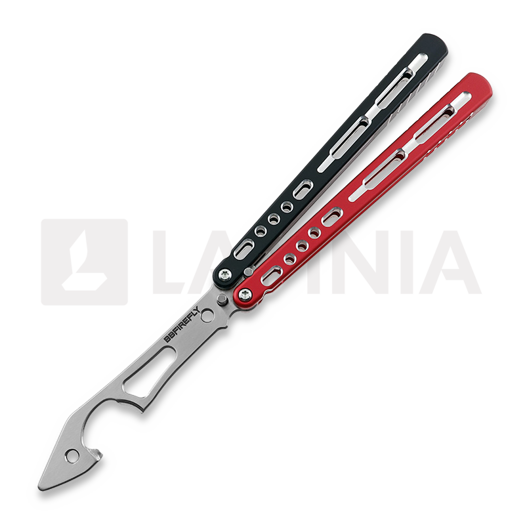BBbarfly KS Knife Style opener V2 balisong trainer, Red And Black