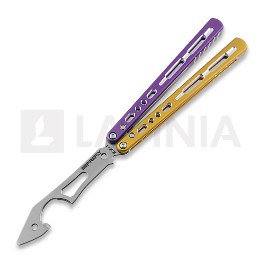 BBbarfly KS Knife Style Opener ZX-1 Bali-song Trainingsmesser, Purple And Gold
