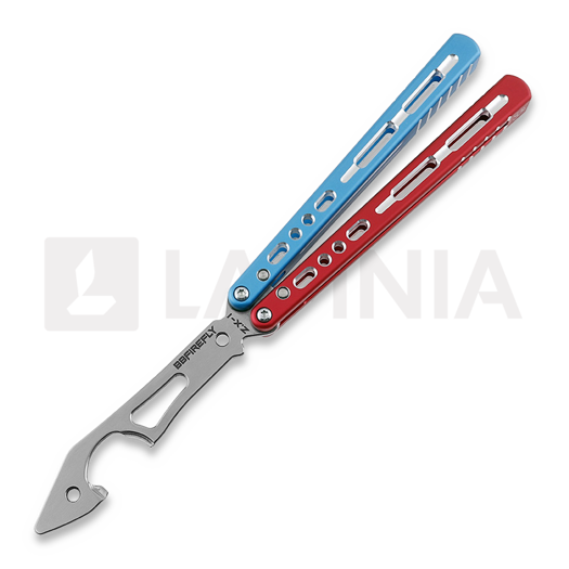 Coltello a farfalla per allenamento BBbarfly KS Knife Style Opener ZX-1, Red And Blue