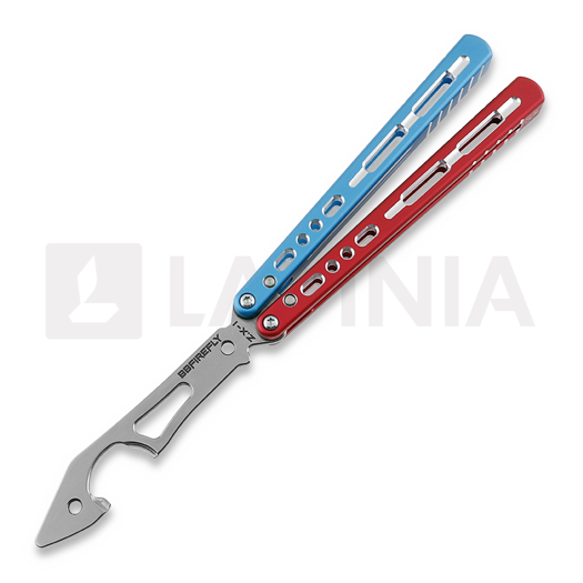 BBbarfly KS Knife Style Opener ZX-1 balisong trainer, Red And Blue