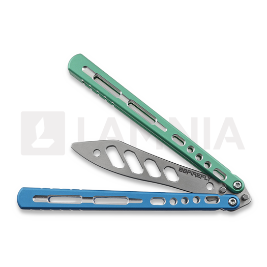 Couteau papillon d'entraînement BBbarfly Trainer V2, Blue And Green