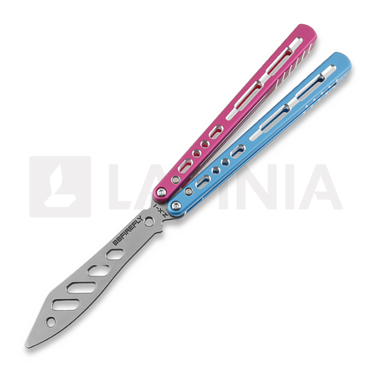 BBbarfly Trainer ZX-1 balisong trainer, Blue And Pink
