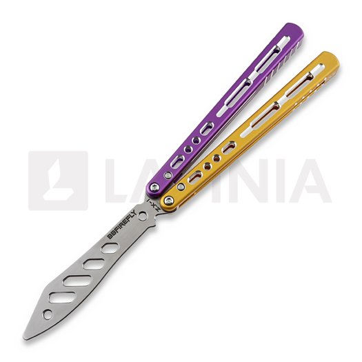 Navaja mariposa de entrenamiento BBbarfly Trainer ZX-1, Purple And Gold