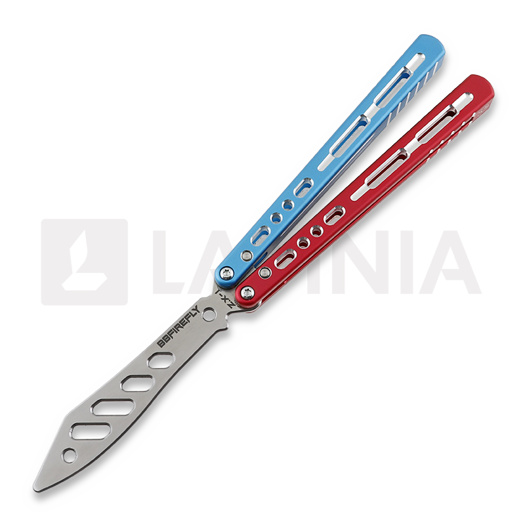 BBbarfly Trainer ZX-1 balisong träningsknivar, Red And Blue